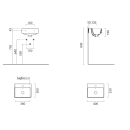 Handwaschbecken Optima X 1.2 400x320mm, o.HL, m.ÜL,...