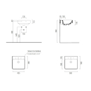 Waschtisch Optima X 1.2 500x500mm, m.HL, m.ÜL, weiss