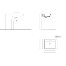 Waschtisch Optima X 1.2 600x500mm, m.HL, m.ÜL, weiss