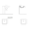 Waschtisch Optima X 1.2 500x500mm, o.HL, m.ÜL, weiss