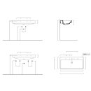 Waschtisch Optima X 1.2 1000x500mm, o.HL, m.ÜL, weiss