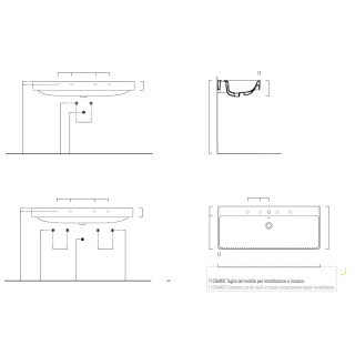 Waschtisch Optima X 1.2 1200x500mm, o.HL, m.ÜL, weiss