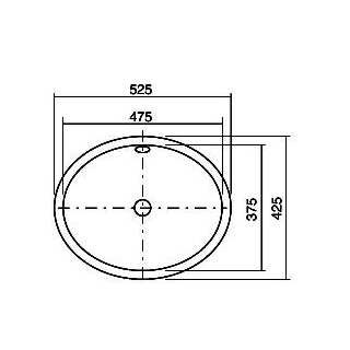 Einbaubecken Oval EB.O525 525x425 mm, weiss