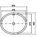 Einbaubecken Oval EB.O525 525x425 mm, weiss