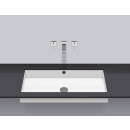 Unterbaubecken Rechteck UB.ME750 754x379 mm, weiss