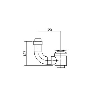 Überlauf/Ablaufventil Garnitur chrom, Abgang 5/4AG