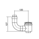 Überlauf/Ablaufventil Garnitur chrom, Abgang 5/4AG