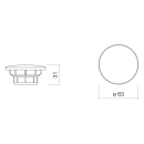 Ventilkappe D 63 mm, schwarz matt glasiert