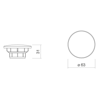 Ventilkappe AFORM 74 mm, weiss glänzend