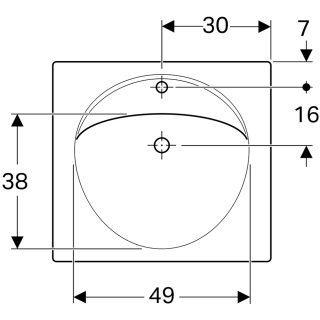 253200 Waschtisch Geberit PRECIOSA 60x55 cm, weiss mit KeraTect