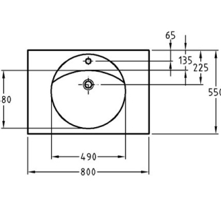 124280 Waschtisch Geberit PRECIOSA 80x55 cm, weiss