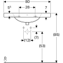 124280 Waschtisch Geberit  PRECIOSA 80x55 cm, weiss mit...