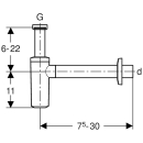 Waschtisch Tassensifon weiss, 5/4ÜM, Abgang D 40 mm