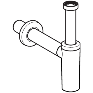 Waschtisch Tassensifon verchromt, 5/4ÜM, Abgang D 40 mm