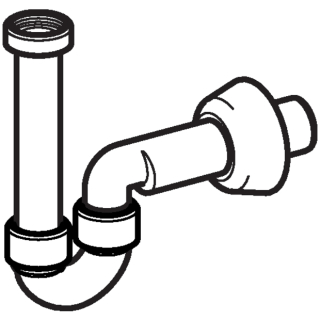 Waschtisch/Bidet Röhrensifon weiss, 5/4ÜM, Abgang D 32 mm