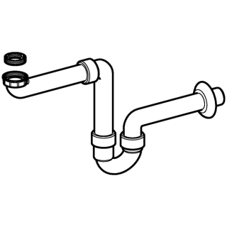 Waschtisch Raumspar-Röhrensifon weiss, 6/4ÜM, Abgang D 40 mm