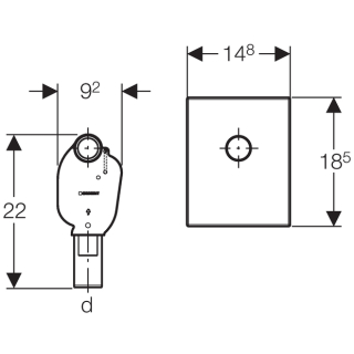 151126111 Sichtteil Waschtisch UP-Sifon Geberit, Abdeckplatte weiss