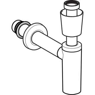 Waschtisch Tassensifon weiss, 5/4ÜM, Abgang D 32 mm