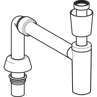Waschtisch Tassensifon weiss, 5/4ÜM, Abgang D 40 mm