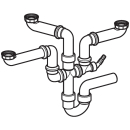 Spültisch Röhrensifon 3-tlg. 6/4ÜM, Abgang...