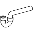 Sifon PP weiss, D 40 mm - D 40 mm