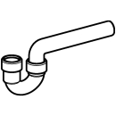 Sifon PP weiss, D 40 mm - D 50 mm