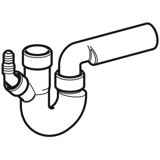 Doppelkammersifon PP weiss geräuscharm 40x40mm