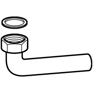 Geberit PE Anschlussbogen 152120 50mmx2 mit Verschraubung