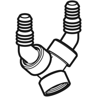 Doppelschlauchtülle D 19-23 mm, mit Rückstauklappen weiss