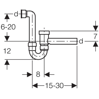 152881111 Klimagerät-Sifon Geberit Anschlussrohr vorne 40 mm, Abg. D 50 mm
