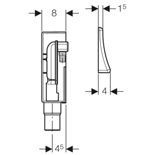 152232001 UP-Gerätesifon Geberit, kpl. 1 Anschluss, Abdeckplatte Edelstahl