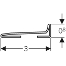 Kollektorprofil Edelstahl gebürstet, L= 114 cm