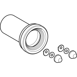 WC-Anschlussmanschette 90 mm, mattverchromte Deckkappe