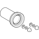 WC-Anschlussmanschette 90 mm, mattverchromte Deckkappe