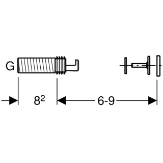 Urinal-Einlaufgarnitur 1AG - Steckdichtung D 35 mm