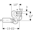 Urinal-Absaugsifon Abgang D 50 mm, waagerecht