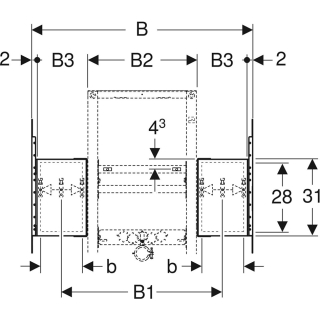 111.951 DUOFIX WT-Montageplatte Unterschrank, Auslaufarmatur zent. B60cm