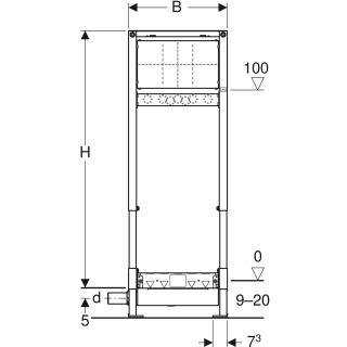 UP Montageelement Dusche DUOFIX Abgang PE D 56 mm, Bauhöhe 1300 mm