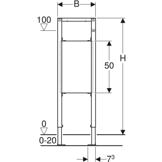 Mongageelement DUOFIX für Stütz und Haltegriffe, BH 1120 mm