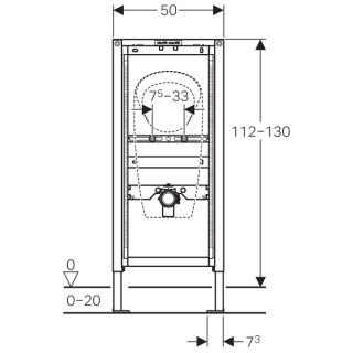 111671001 Montageelement Geberit DUOFIX für Urinal Laufen Lema wasserlos