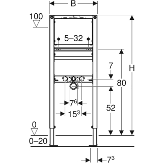111.279 DUOFIX WT-Element schmal 112-130cm, UP-Wandarmatur, B44cm