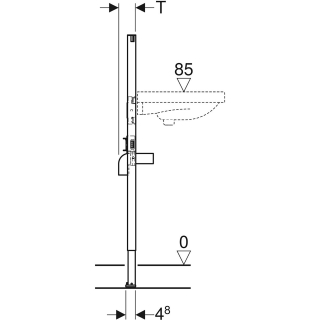 Montageelement Geberit DUOFIX für Waschtisch, Bauhöhe 112 cm