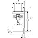 WT-Element DUOFIX AP-Armatur mit UP-Sifon, BH 820-980 mm