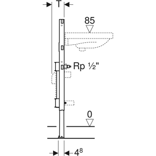 Geberit Duofix Element für Waschtisch, 82-98 cm, Standarmatur