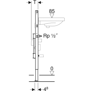 Geberit Duofix Element für Waschtisch, 82-98 cm, Standarmatur