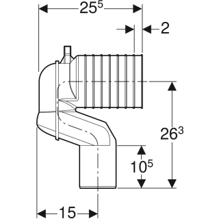 Ablaufgarnitur MONOLITH für Stand-WC, Bodenablauf