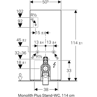 131.233 MONOLITH PLUS WC-Modul für Stand-WC, Glas sand-grau