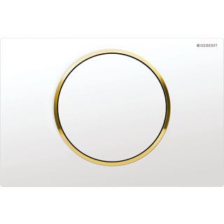 Betätigungsplatte SIGMA10 Spül/Stop, weiss-gold-weiss