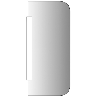 Urinaltrennwand Optima S 1.2 400 x 900 mm, weiss, ESG Siebdruck