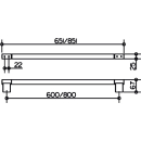 Badetuchstange PLAN schwarz, Breite 851 mm